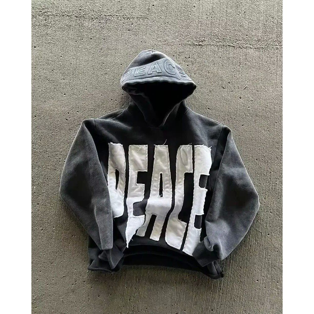 Alphabet embroidered hooded sweatshirt women字母刺绣连帽卫衣