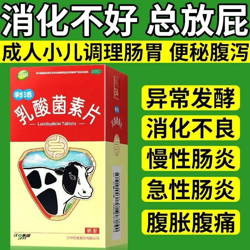 江中成人乳酸菌素片儿童肠内素片消化不良发酵肠炎小儿腹泻