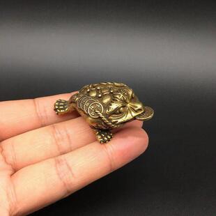 全铜金蟾三足蟾蜍小摆件金蝉蜍小镇纸把玩件小号实心黄铜茶宠文玩