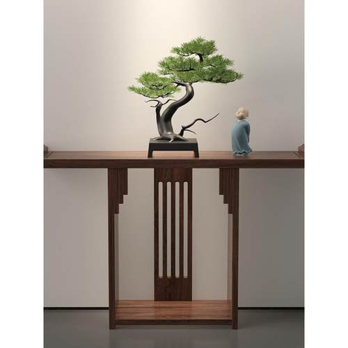 新中式玄关桌中堂禅意供桌入户翘头实木香案仿古长条案大厅玄关柜