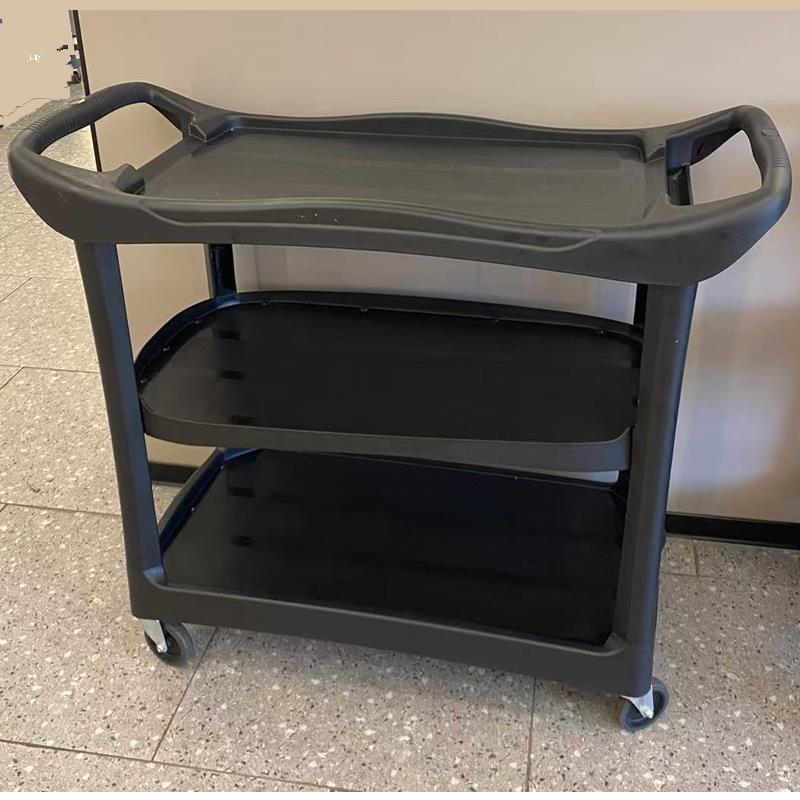 豪华收餐车收碗车商用三层手推车移动饭酒店餐厅加厚上菜车服务车