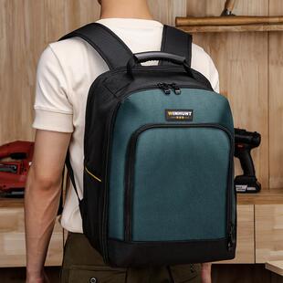 常胜客 电工木工专用背包大容量多功能维修耐喜加厚双肩工具包男