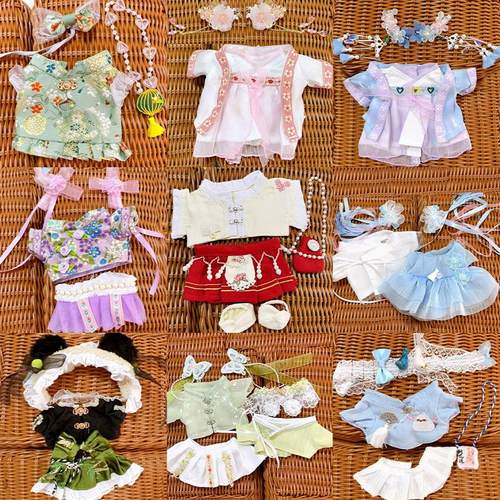 正品棉花娃娃衣服20cm无属性娃衣古装汉服旗袍玩偶公仔换装配饰