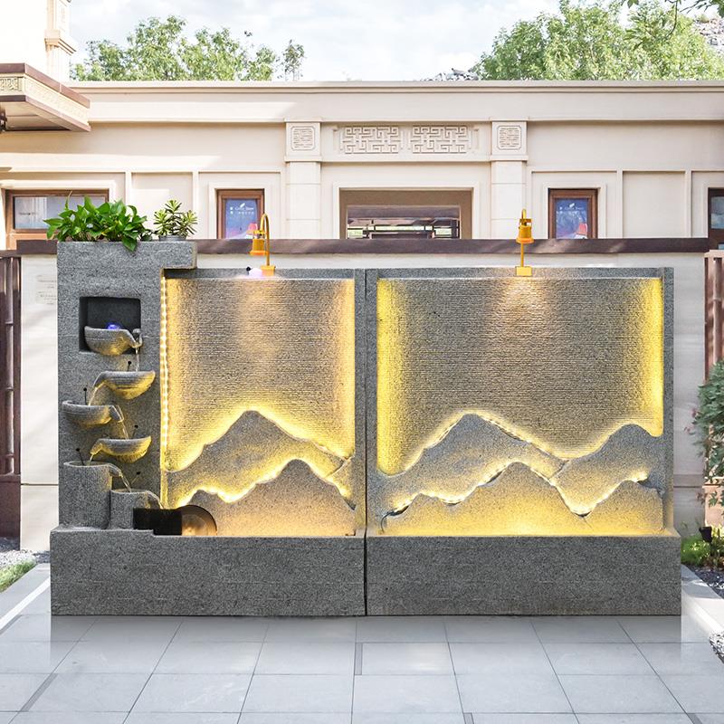 水幕幕墙循环水景观屏风室外景观摆件室内地板装饰房屋景观景观