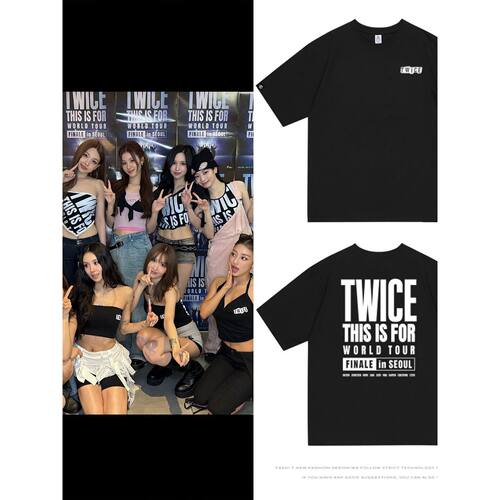 TWICE六巡首尔安可演唱会周边自制衣服同款短袖T体恤宽松纯棉印花