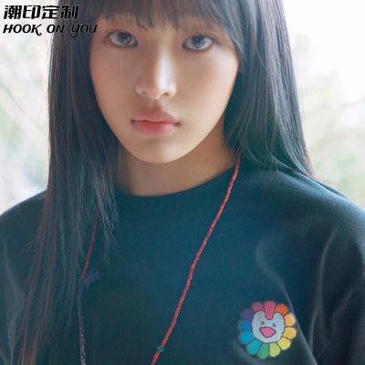 newjeans金玟池Minji同款太阳花短袖T恤女2024新款夏季学生上衣di