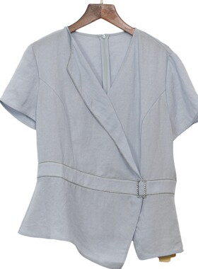 睐家精选品牌女装高端休闲时尚气质百搭女浅紫色上衣睐A2-18199