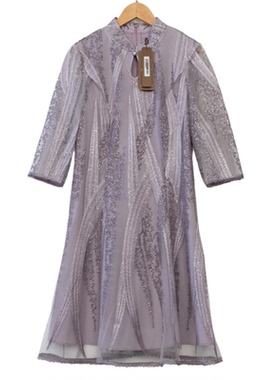 慕天姿精选品牌女装高端时尚气质百搭紫色连衣裙慕天姿A1-16369