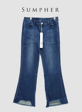 【广州杰哥Jack】Sumpher雾家专柜新款时尚高端气质蓝色裤子-E32D