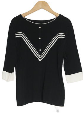 睐牌精选品牌女装高端休闲时尚气质百搭女黑色针织衫睐A3-29112