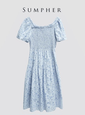 【广州杰哥Jack】Sumpher CC家专柜新款气质蓝色连衣裙-191221