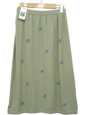 【GL】A3折扣女装新款洋气通勤秋冬气质微绿女半裙-21065