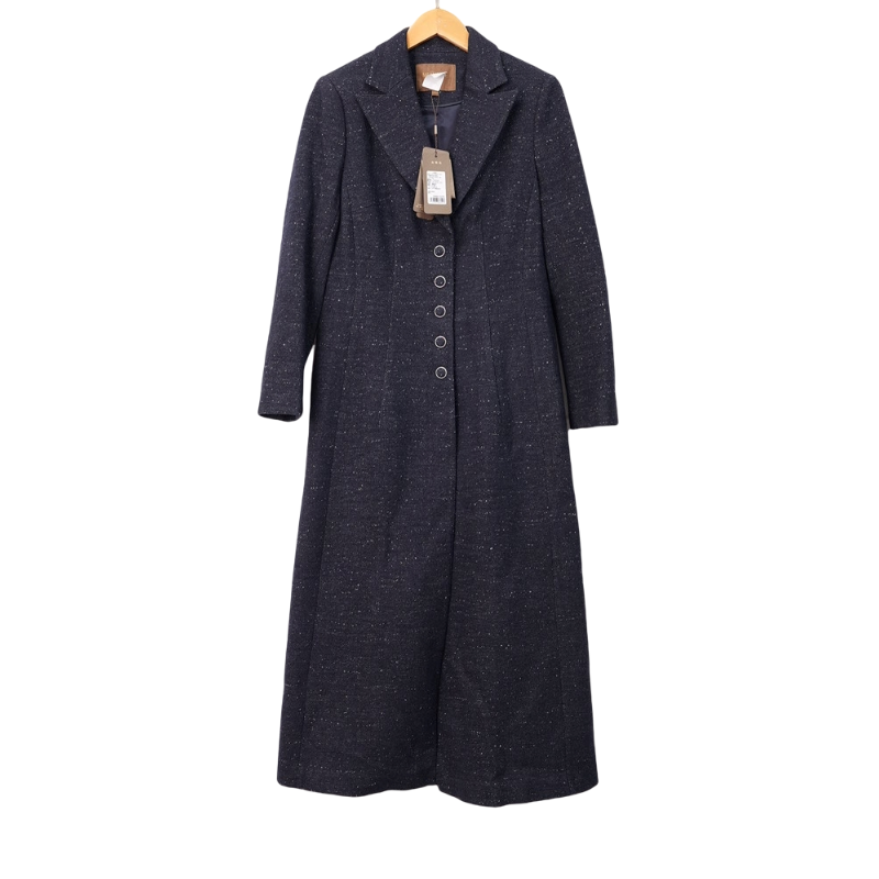 慕天姿精选品牌女装高端时尚气质百搭藏蓝色大衣慕天姿A4-33312