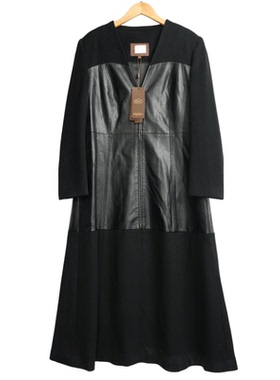 慕天姿精选品牌女装高端时尚气质百搭黑色大衣慕天姿A4-33263