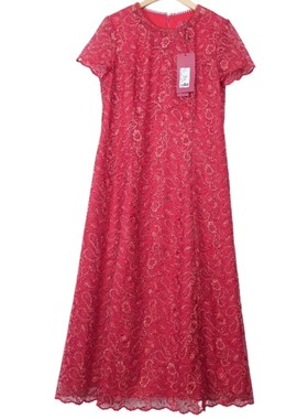 【六礼】精选品牌女装高端时尚气质百搭红色连衣裙A2-17115