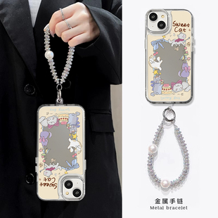 适用华为pura70pro手机壳p70吃谷人p60新款p50可爱p40镜面p30丝带ultra十补妆全包壳保护壳猫咪女款高级感男