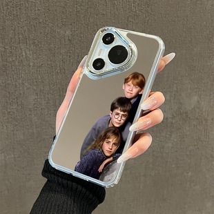 哈利波特适用华为pura70pro手机壳p70三人凝视p60新款p50表情包p40镜面p30恶搞ultra十补妆全包壳保护壳趣味