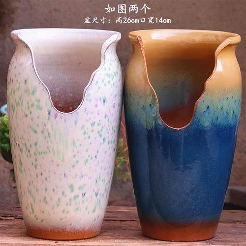 手工粗陶高切口多肉老桩花盆紫乐多肉植物盆紫砂陶罐缺口陶瓷玉坠,鲜花速递/花卉仿真/绿植园艺,花盆,淘宝优惠券,粉丝福利购,淘宝优惠卷