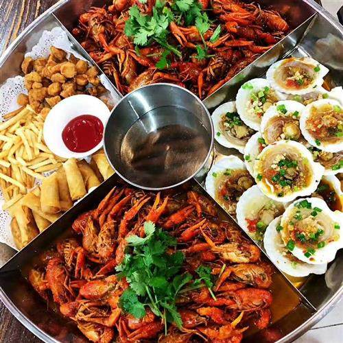 龙虾盘子特大号带耳圆形龙虾盛宴盘子小龙虾拼盘不锈钢海鲜大咖盘,厨房/烹饪用具,火锅,淘宝优惠券,粉丝福利购,淘宝优惠卷