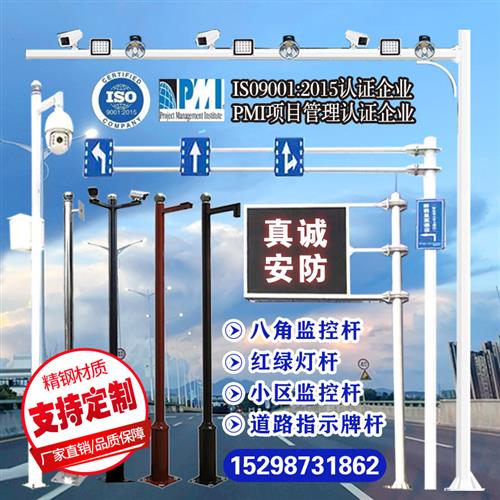 监控立杆2米2.5米3米3.5米4米5米6米小区不锈钢立柱道路八角杆