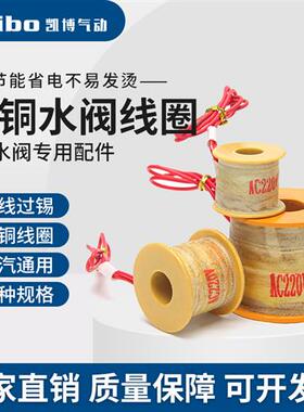 电磁水阀线圈纯铜丝2W电磁阀线圈AC220V/DC24V/12V放水阀气阀配件