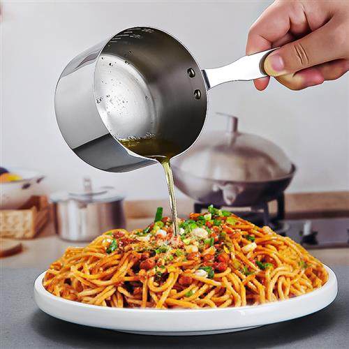 不锈钢热油泼油锅热奶锅牛排酱汁锅熬糖黄油融化锅家用带刻度热油,厨房/烹饪用具,奶锅,淘宝优惠券,粉丝福利购,淘宝优惠卷