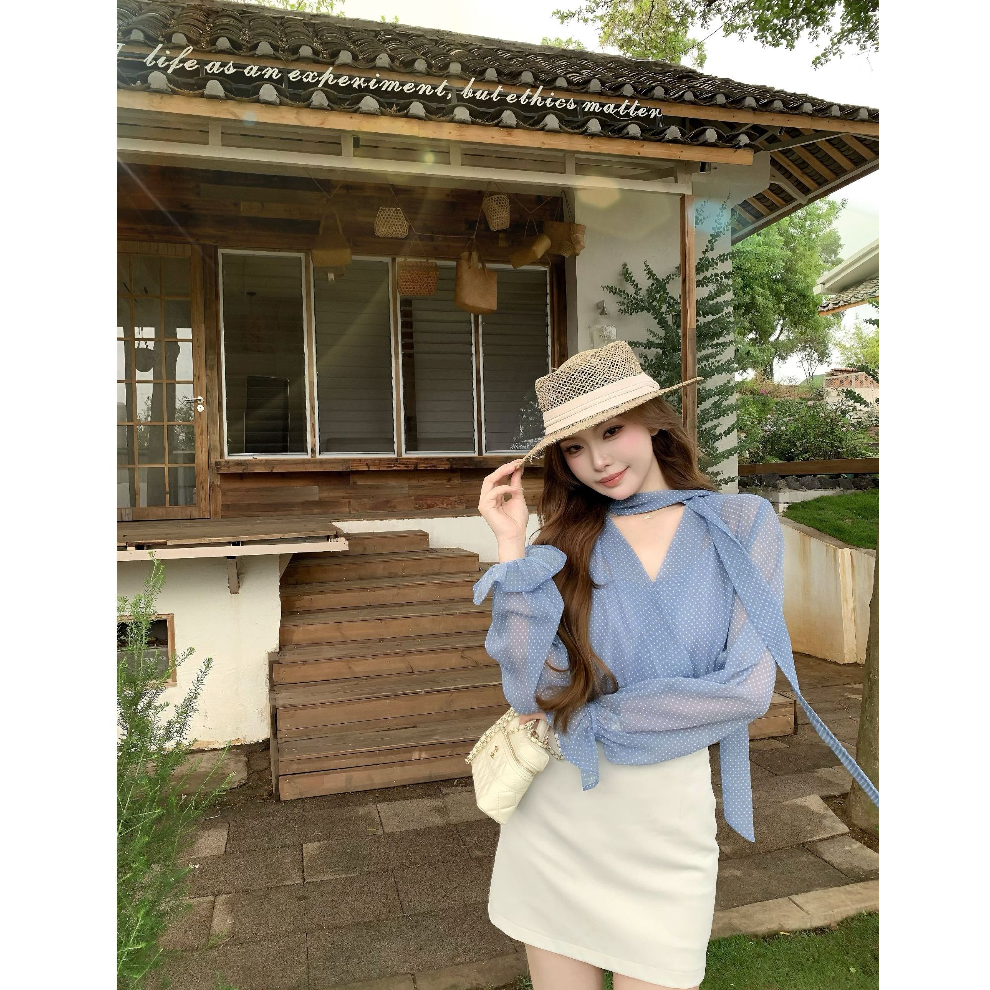 SZA【心动信号】夏季新款韩版修身设计感吊带+衬衫两件套A-2804图片