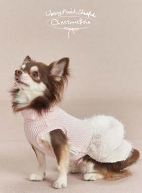 ChestnutBabe 毛绒小蛋糕针织高领毛衣裙 秋冬原创狗狗可爱宠物服