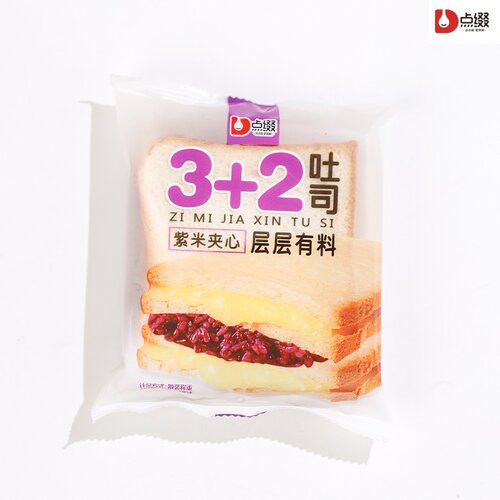 点缀紫米面包切片速食早餐