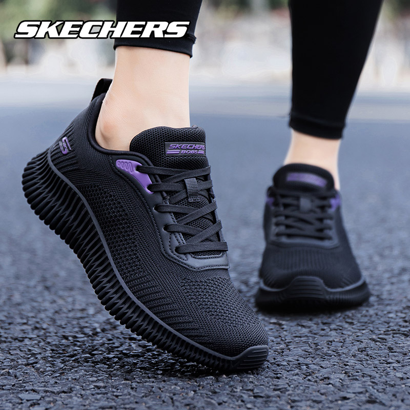 Skechers斯凯奇女鞋跑步鞋夏季官方旗舰店黑色减震轻便休闲运动鞋