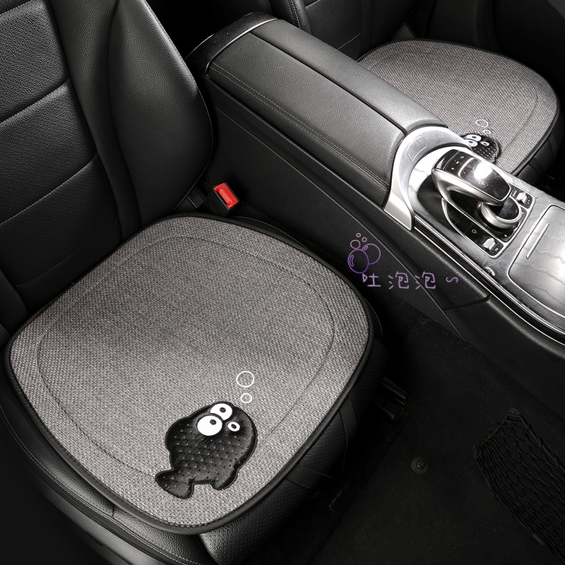 新款网红汽车坐垫布艺女士可爱卡通座垫单片主驾驶无靠背车内车垫