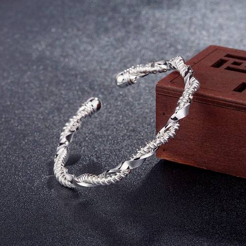 钻石之乡河南商丘速卖通饰品镀银色M麻绳扭状手镯 欧美手饰a2683