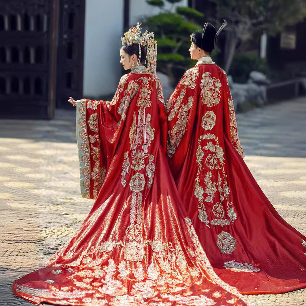 宋制2026结婚汉服婚服中式嫁衣礼服重工凤冠霞帔秀禾服新中a4888