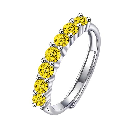 钻石之乡河南商丘七颗钻排戒指七公主排戒仿莫桑石彩钻时尚a0024