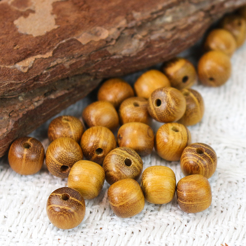 菩提之乡中国海南黄檀木散珠个性桶珠7*8MM老形DIY手串配件珠子佛