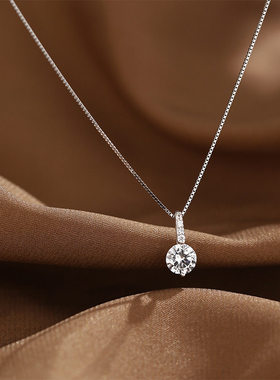 女大颗闪钻精致简约柘城钻石不褪色人造钻石锁骨链项链高级a2556