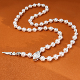 仿珍珠时尚复古蛇形长款项链百搭气质颈链轻奢高级感小众设a3111