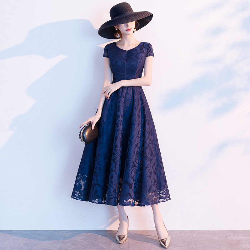 晚礼服女冬平时可穿宴会气质长裙名媛聚会简单大方大码礼服a4439