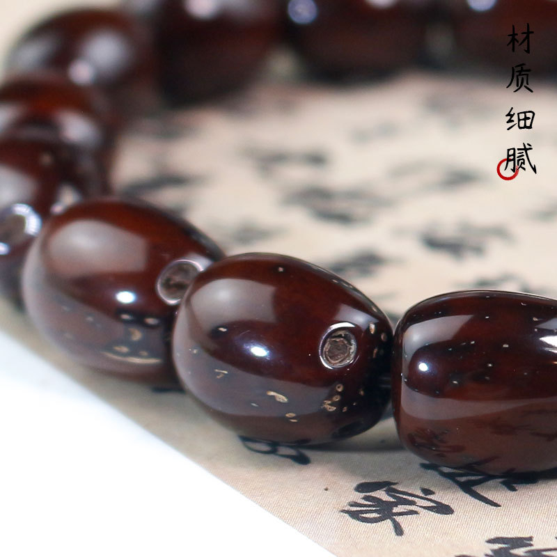 菩提之乡中国海南高抛镜面感紫金鼠手串菩提子佛珠文玩手捻绕指柔