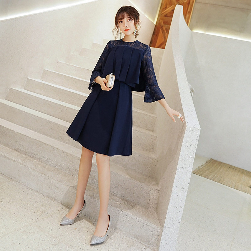 黑色气质小个子晚礼服裙女2026冬季新款洋装优雅显瘦宴会女a4336