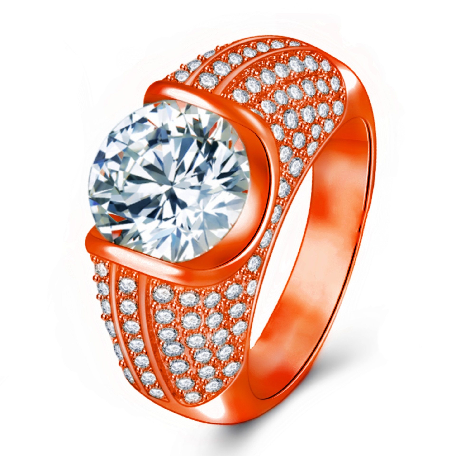 钻石之乡河南商丘奢华满钻群镶5克拉八心八箭锆石戒指钻戒 a2543