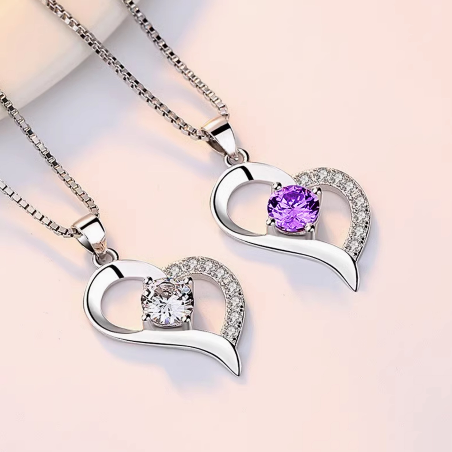 钻石之乡河南柘城河南人工钻石金嘉华一见倾心项链吊坠心形心相随