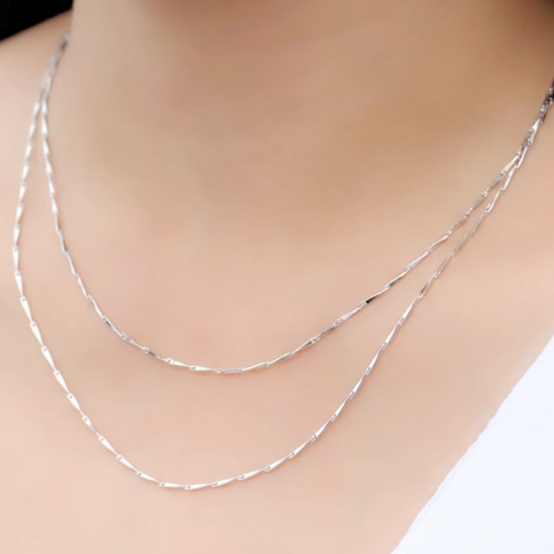 钻石之乡河南柘城河南人工钻石饰品单配项链百搭短款锁骨链元宝链