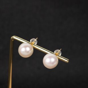 淡水爱迪生强光有核珍珠G18K女款耳钉耳环时尚百搭流行厂家a2717