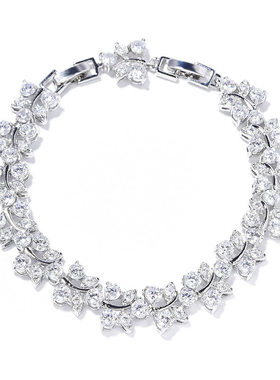 钻石之乡河南商丘人工钻石禁拍轻奢彩虹花朵手链女生小众百a2491