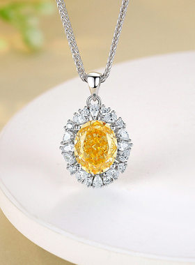 钻石之乡河南钻石商丘人工钻石满钻S925纯银项链中国红冰花a2543