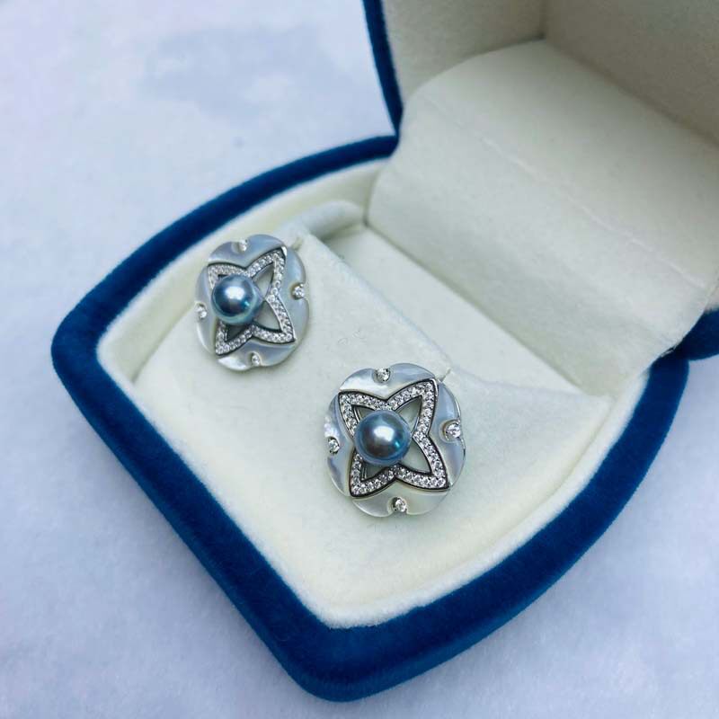 源头工厂海水珍珠真多麻正圆强光几乎无暇S925银耳钉耳饰直a2904