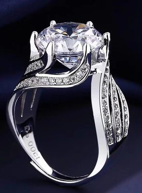 钻石之乡河南钻石商丘2024新款轻奢5克拉戒指女碳钻石戒指开a2522