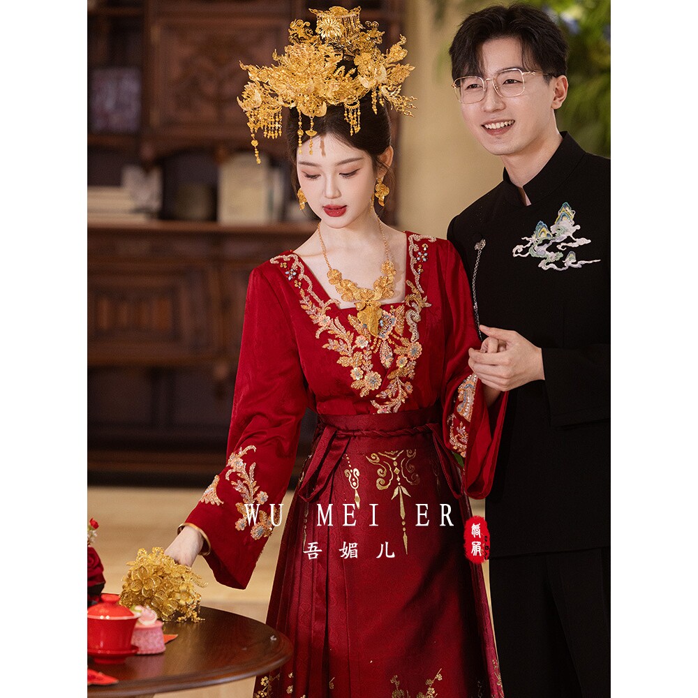 马面裙套装2025新款汉服小个子日常可穿订婚敬酒服结婚礼服a4257