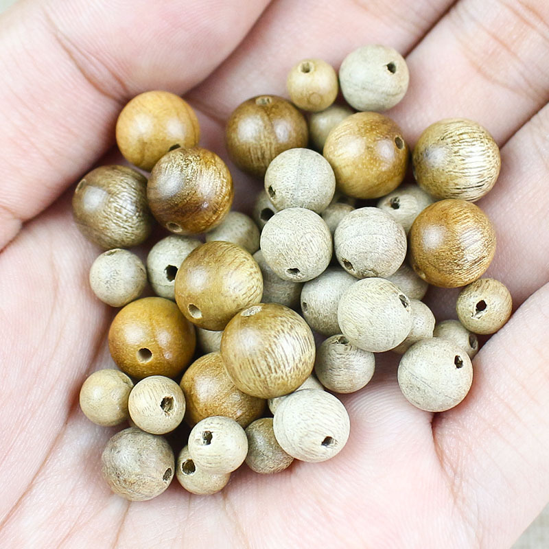 菩提之乡中国海南文玩金丝楠木散珠6/8/10MM圆珠木珠隔珠儿童手工